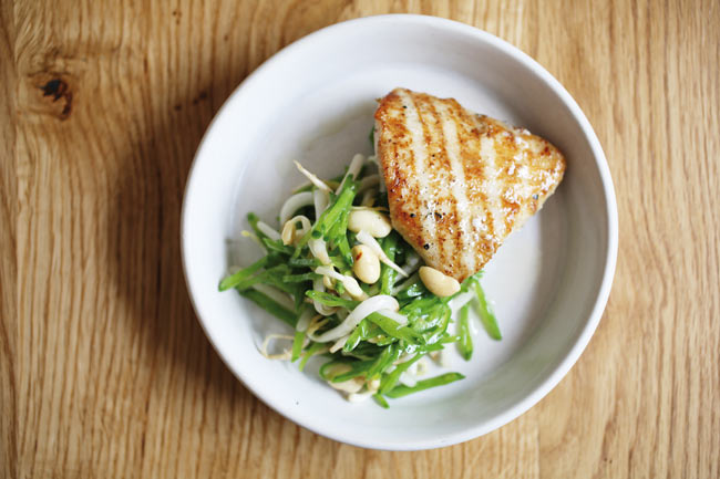 Marinated monkfish cheeks