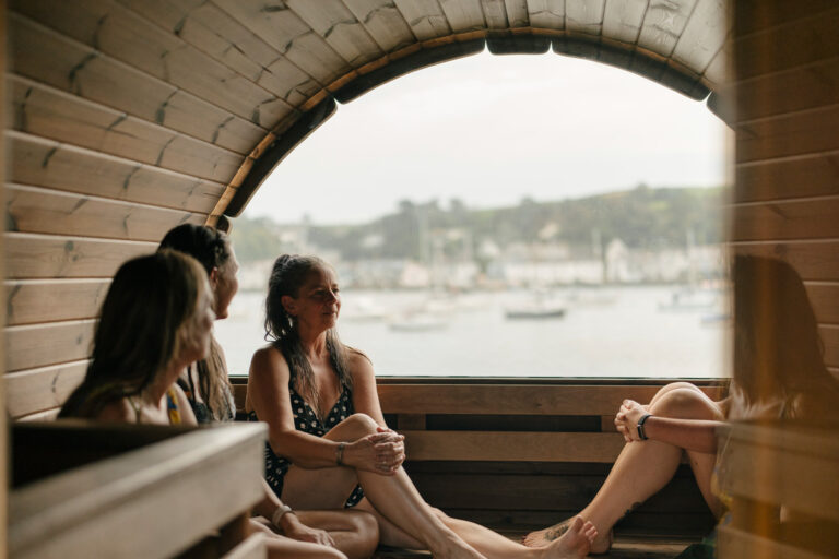 women in sauna